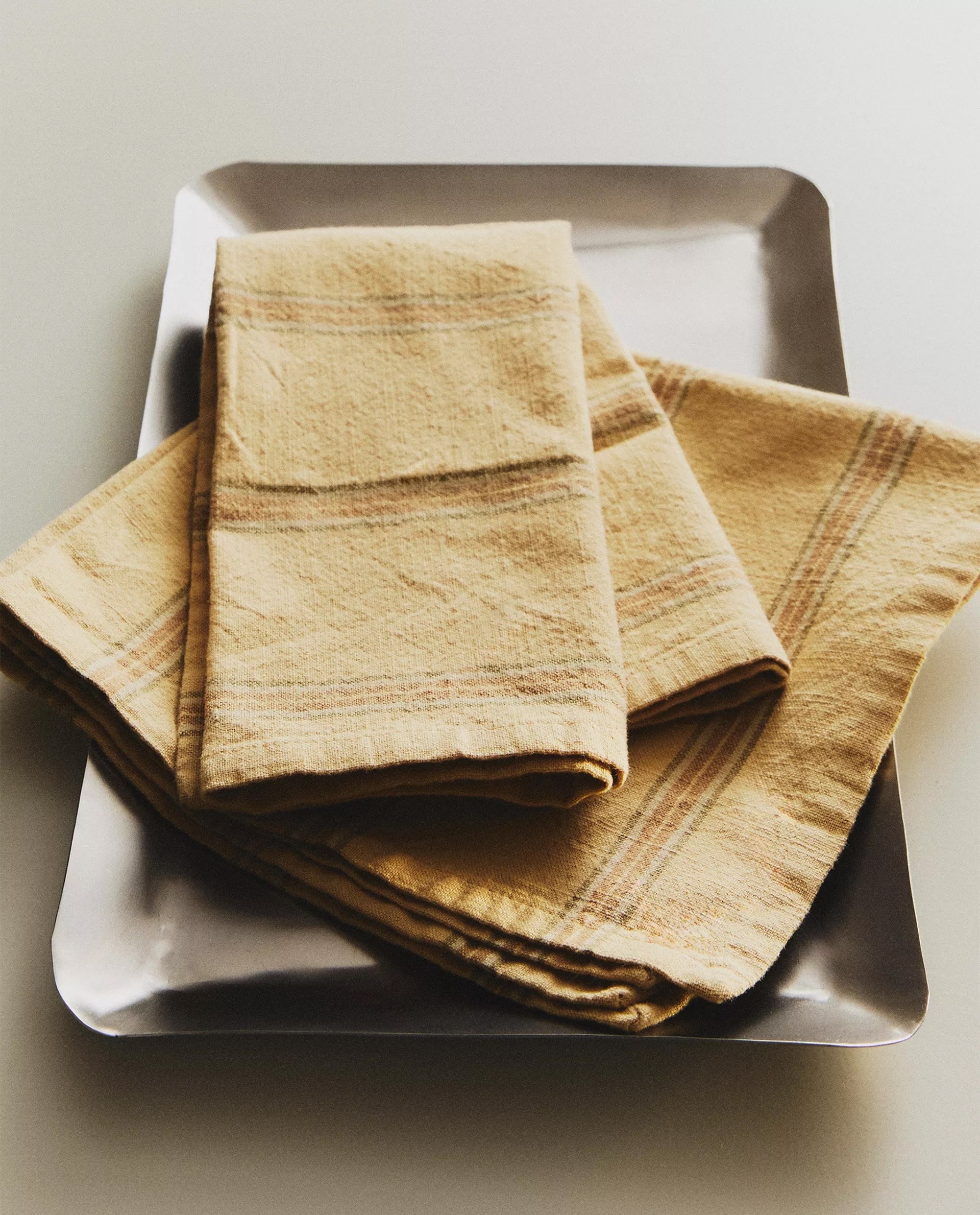 A set of colorful napkins arranged together
